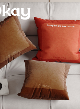 okay咖啡橙子简约客厅抱枕套沙发抱枕靠垫办公室腰枕套床头靠背垫