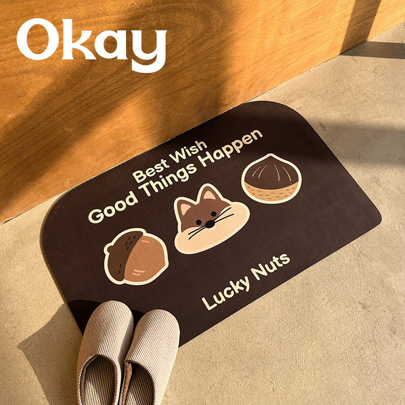 okay松鼠啃啃 浴室吸水防滑地垫可爱卡通耐脏速干厕所淋浴房脚垫,家庭/个人清洁工具,地垫,淘宝优惠券,粉丝福利购,淘宝优惠卷