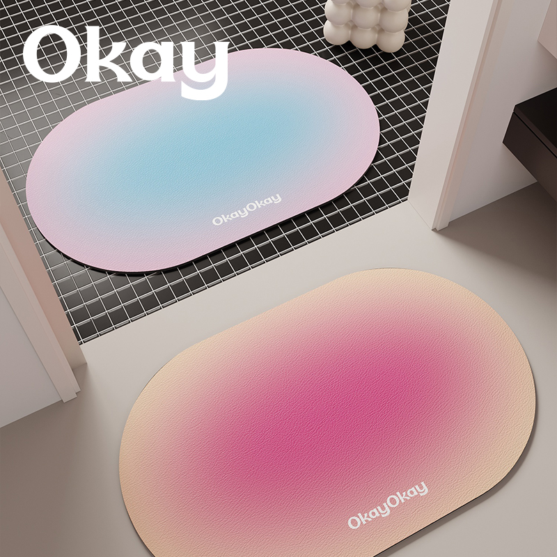 okay弥漫多巴胺浴室吸水地垫简约百搭厕所门口脚垫卫生间门垫防滑