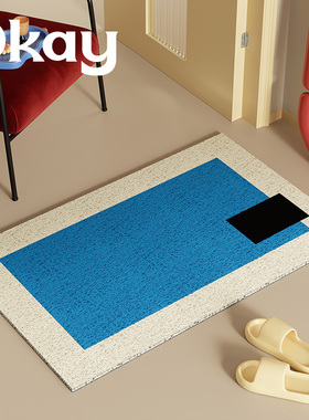 okay苔阶留痕丝圈入户地垫门口家用可裁剪 pvc耐脏防滑除尘脚垫子