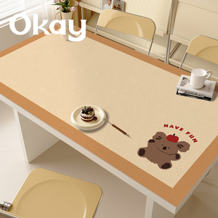OKAY呆萌考拉方形桌垫皮革餐桌垫pvc 家用防水防油耐脏隔热垫桌布