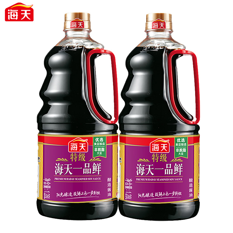 海天特级酱油一品鲜1.28L家用生抽酱油酿造炒菜上色提鲜点蘸调料 粮油调味/速食/干货/烘焙 酱油 原图主图