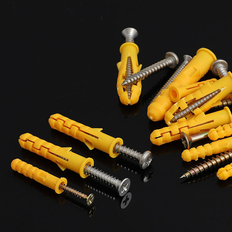 小黄鱼塑料膨胀管膨胀螺丝内膨胀塞螺栓涨塞胶塞6/8/10自攻螺丝