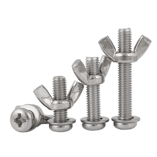 304不锈钢圆头螺丝蝴蝶形螺帽元宝组合手拧螺栓大全 羊角螺丝螺母