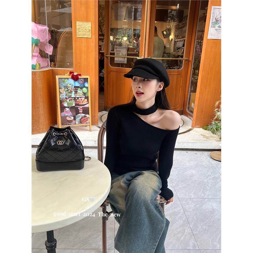 设计感露肩性感内搭针织衫女春秋季挂脖气质打底毛衣辣妹洋气上衣,个性定制/设计服务/DIY,棉服工装,淘宝优惠券,粉丝福利购,淘宝优惠卷