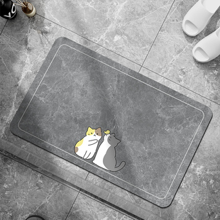 卡通浴室防滑软硅藻泥脚垫子家用卫生间门口吸水脚踩地垫厕所门垫