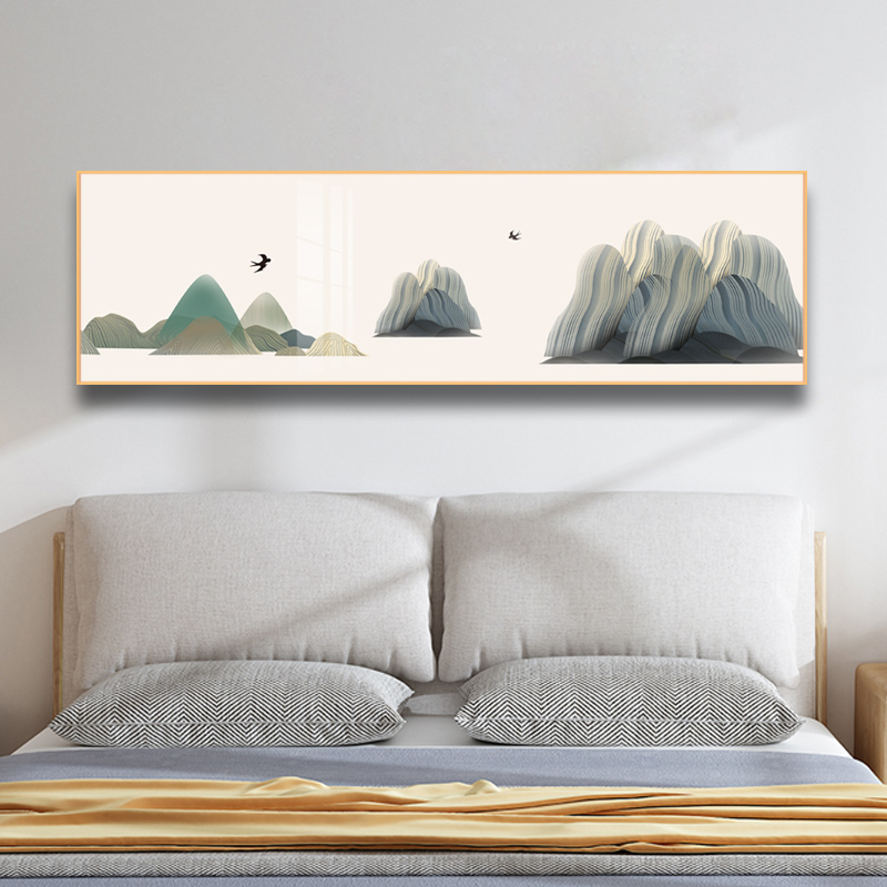 简约卧室晶瓷画床头风景壁画