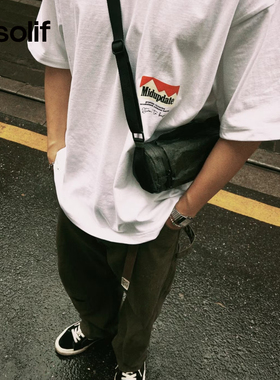 【微瑕】solif原创设计暗物质圆筒包做旧褶皱潮流包包官方正品