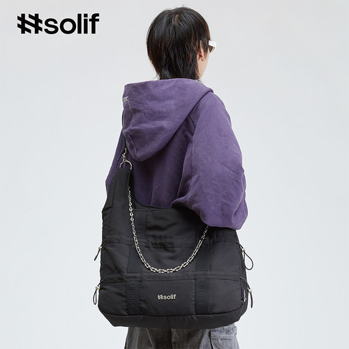 solif渡鸦原创设计通勤托特斜挎包包男女大容量冬云朵包休闲
