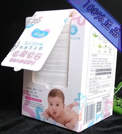 1盒包邮花节80片婴儿一次性纱布毛巾棉柔口水巾洗脸宝宝手口湿巾