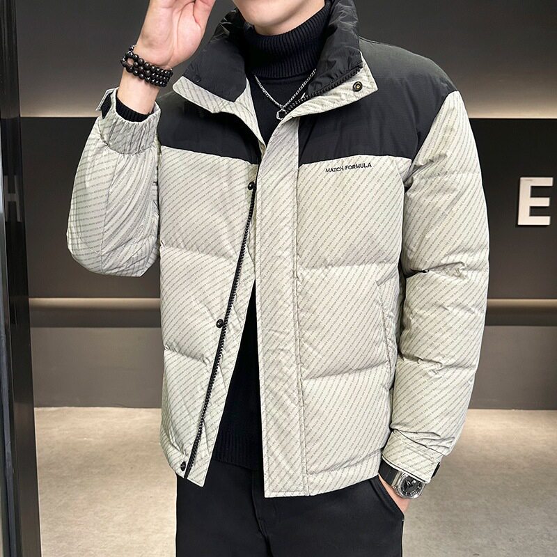 2025新款冬季潮牌羽绒服男休闲痞帅立领加厚短款上衣男士冬装外套