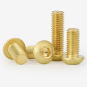 黄铜半圆头内六角螺栓DIN7380铜圆杯蘑菇头螺丝钉m2M3M4M5M6M8M10