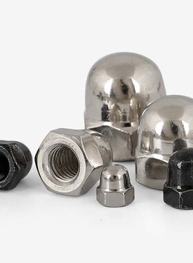 镀镍盖型六角螺母GB923黑色盖形装饰球头螺丝帽M3M4M5M6M8M10-M12