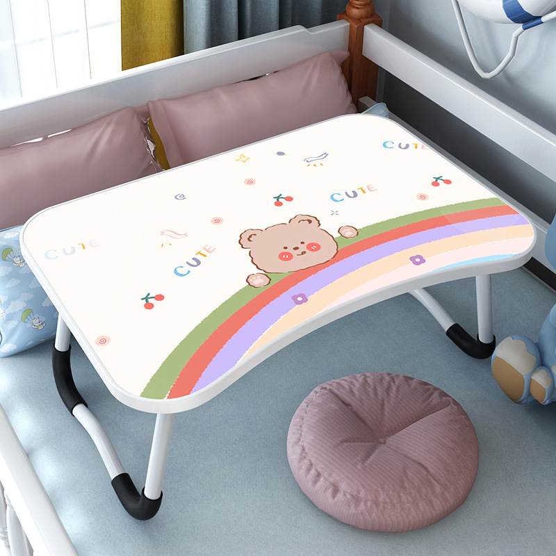 新款 床上书桌懒人电脑桌家用卧室坐地小桌子学生宿舍简易折叠桌