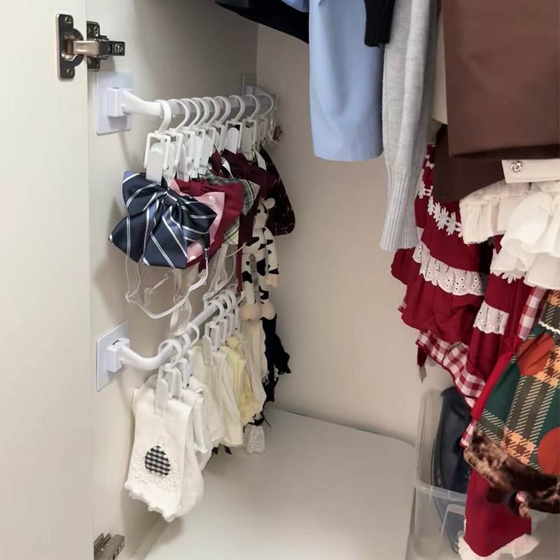 袜子收纳架免打孔壁挂宿舍衣柜收纳神器多夹子晾衣架子省空间挂架