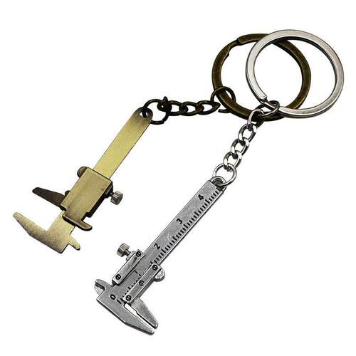 迷你便携游标卡尺钥匙扣挂件锌合金测量工具钥匙扣便捷工具0-40mm
