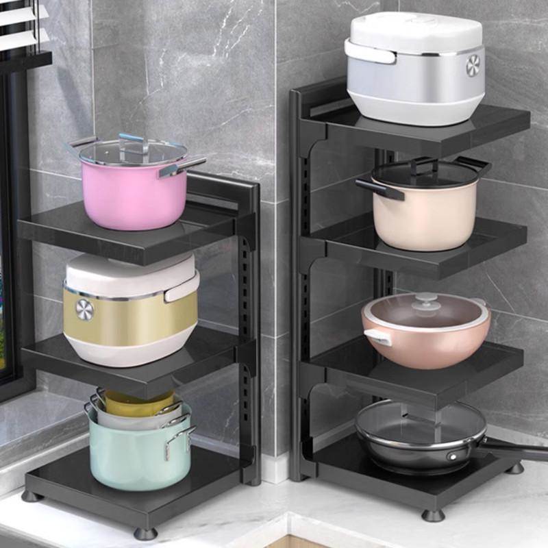 厨房锅具架多层置物架多功能收纳锅架子水槽下落地台面放锅架柜内