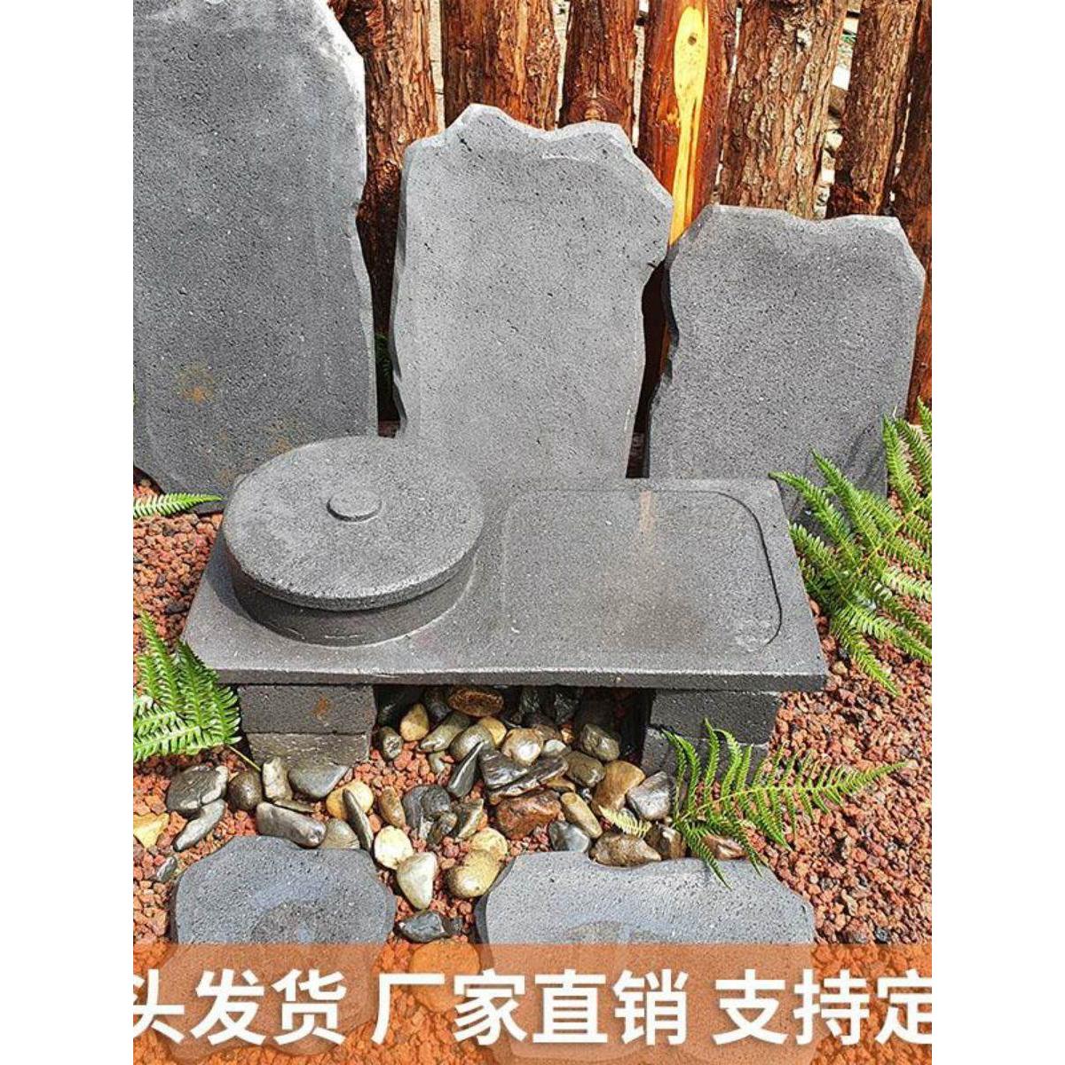 天然火山石烧烤盘炭火烤海鲜烤肉82360牛排户外家用不沾韩式石板