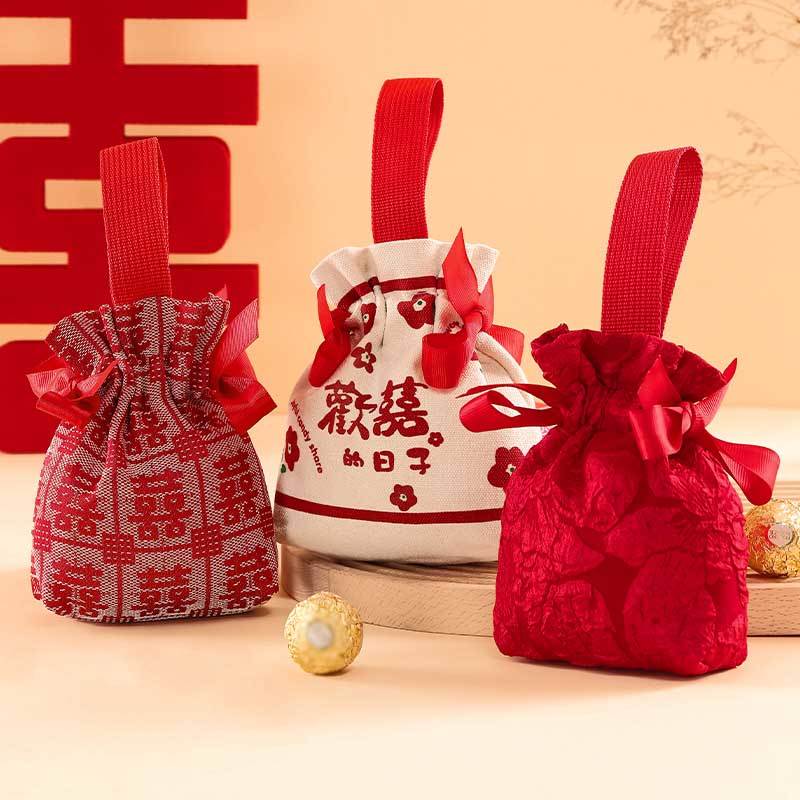 喜糖袋结婚喜糖盒婚礼专用精致感伴手礼袋子礼盒糖果布袋2025新款