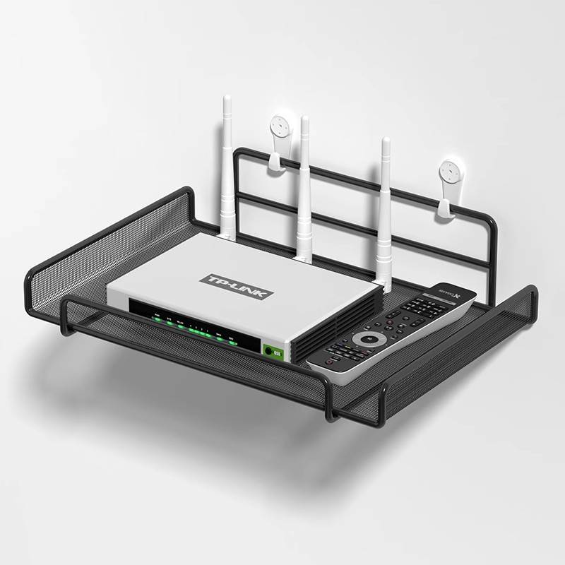 路由器放置架电视机顶盒置物架墙放置架子壁挂WiFi收纳盒挂墙支架