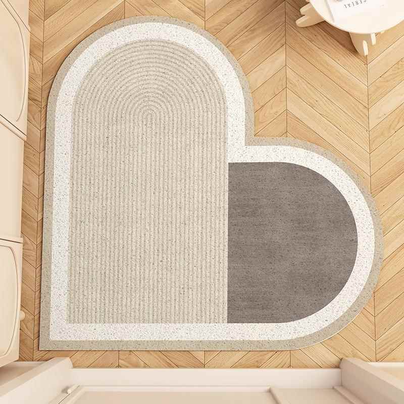 心形丝圈入户门地垫进门门口刮泥蹭土脚垫玄关防滑耐脏门垫可裁剪
