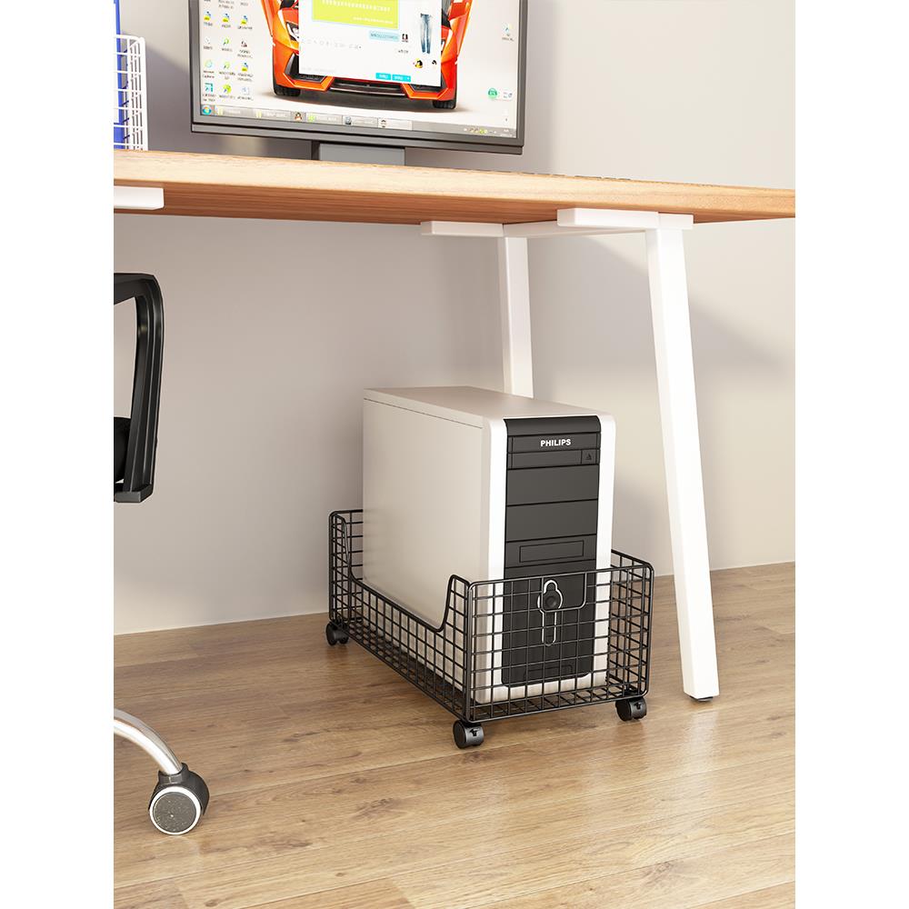 台式电脑主机托架子可移动家用办公室带滑轮机箱底座托盘支架置物