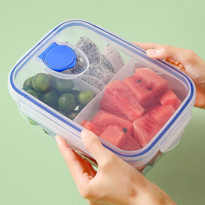 减肥餐专用饭盒微波炉透明便当盒长方形塑料食堂分隔格简约保鲜盒