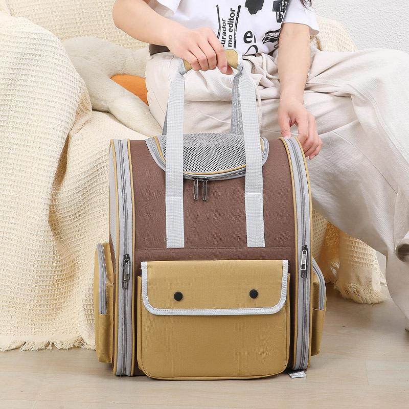 双肩外带包时尚宠物包猫包便携外出双肩夏季小型犬户外耐抓猫背包