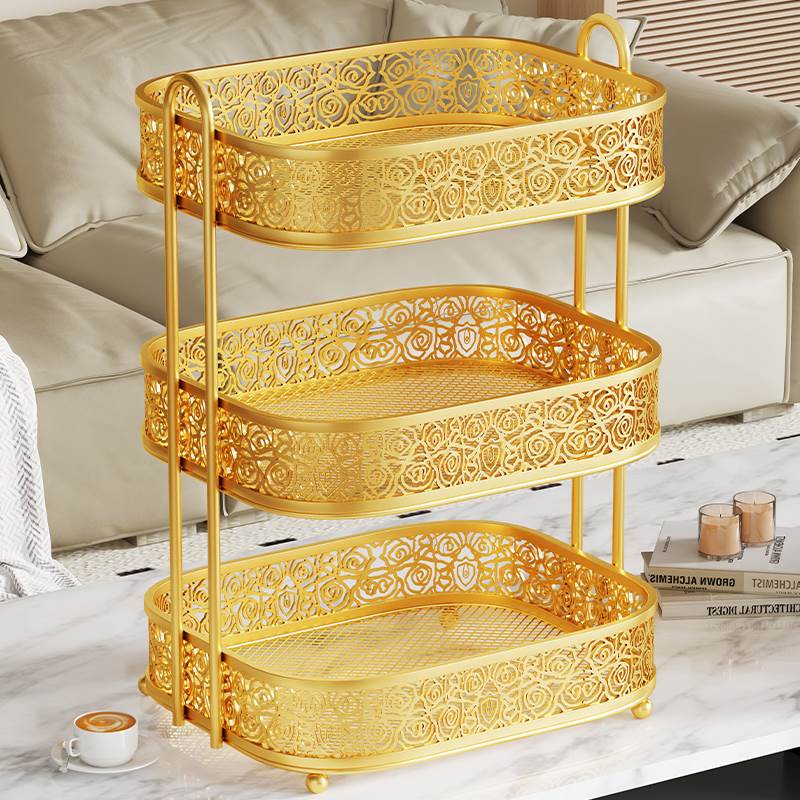 水果盘客厅茶几干果收纳架子轻奢高档多层置物盒高颜值零食摆放架