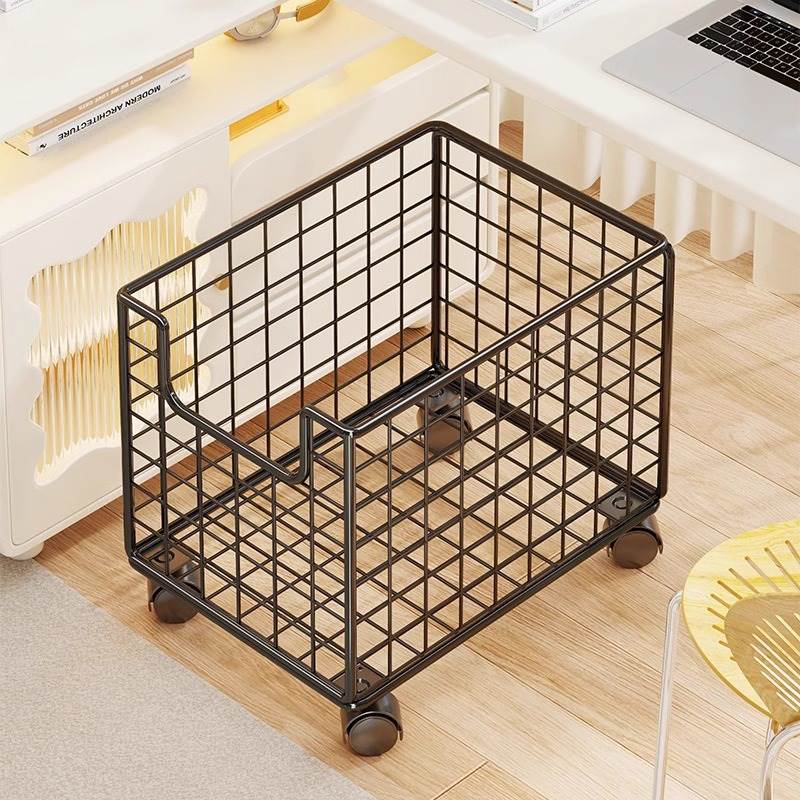 桌边收纳架书包放置架可移动少儿书架办公室置物框宿舍储物架带轮