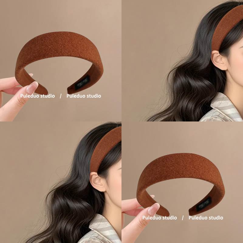 秋冬羊毛绒宽边发箍女压发洗脸发卡高级感时尚洋气高颅顶头箍发饰