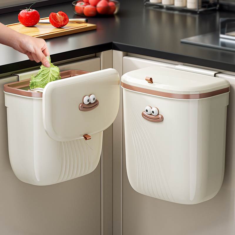 厨房垃圾桶壁挂式家用带盖厕所卫生间客厅纸篓厨余挂式大号大容量
