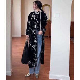 新中式国风冬装外套女2023新款气质收腰上衣高级感中长款大衣