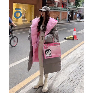 2023冬季新款韩版高级感气质外套时尚百搭洋气中长款棉羽绒服女装