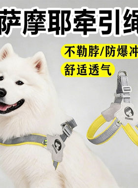 狗狗牵引绳萨摩耶胸背带背心式外出专用脖圈遛狗中大型犬幼犬宠物