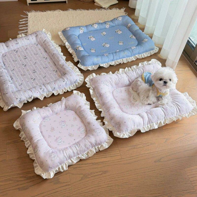 狗垫春夏冰丝狗窝垫子猫垫笼垫凉爽不粘毛隔凉垫笼垫降温四季狗床