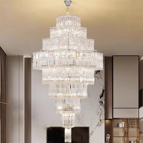 轻奢别墅复式楼水晶灯客厅吊灯