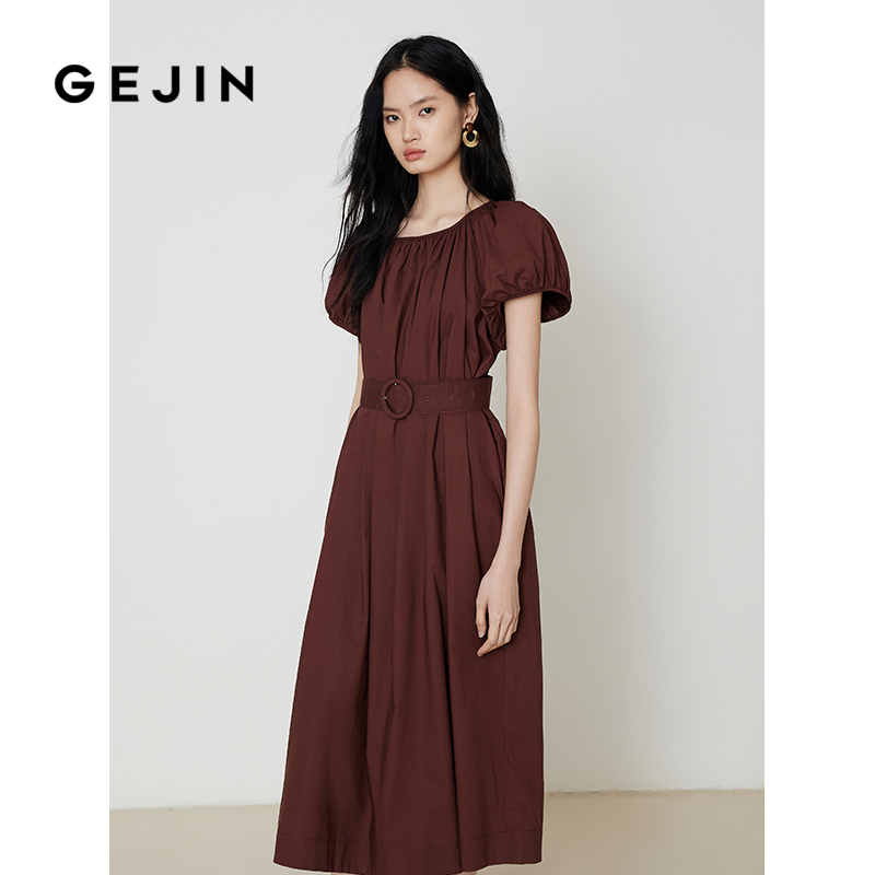 歌锦品牌100%棉连衣裙2024新款