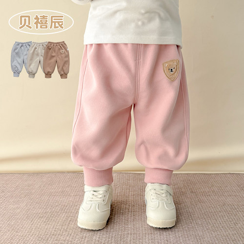春秋季宝宝裤子婴儿大屁屁裤可开裆裤儿童卫裤长裤纯棉休闲裤秋装 - 封面