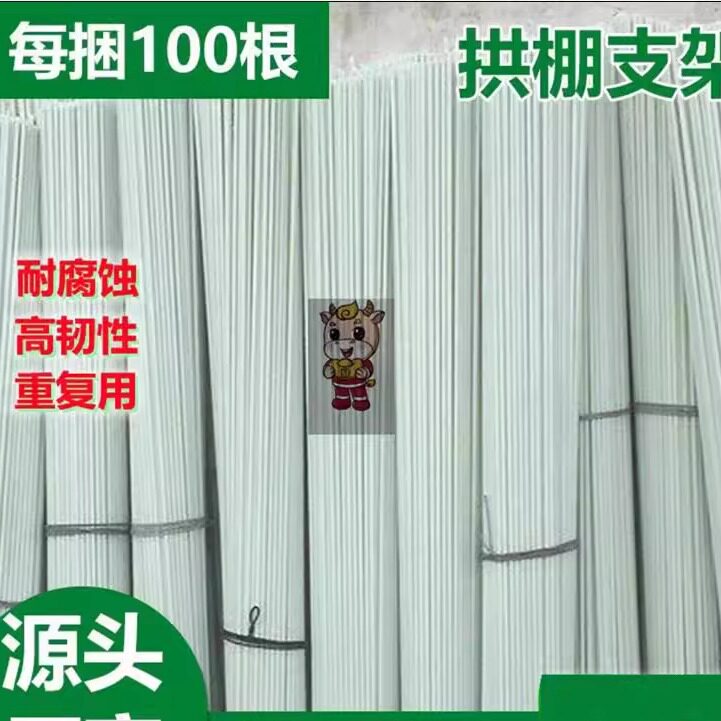 玻璃纤维杆白色塑料拱棚支架100根耐腐蚀高韧性重复用园艺支撑杆
