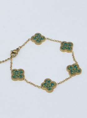 四叶草景德镇陶瓷手链