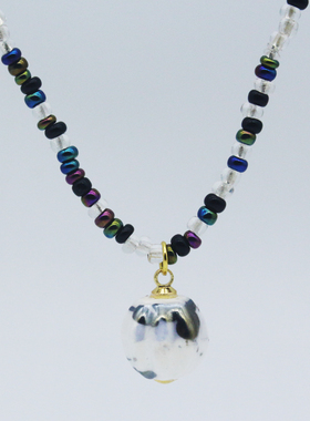 手绘陶瓷项链米珠黑金大南瓜吊坠景德镇锁骨送人手工高级工艺