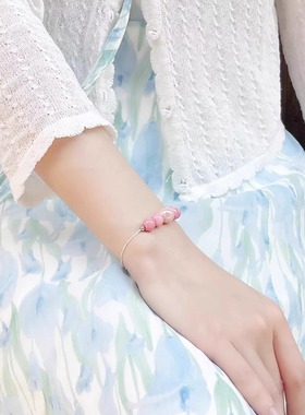 景德镇松石绿釉陶瓷葫芦手链