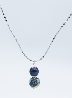 原创设计天然石锁骨链