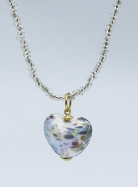 景德镇陶瓷项链爱心瓷器吊坠米珠珠链手绘高级原创水滴首饰设计师