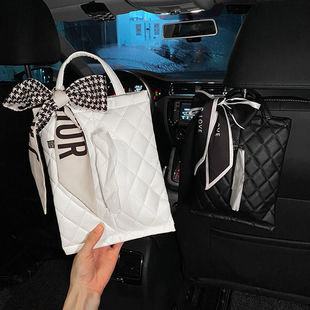 高端创意挂式纸巾盒奔驰车内用品抽纸盒汽车座椅背挂袋车载女神款