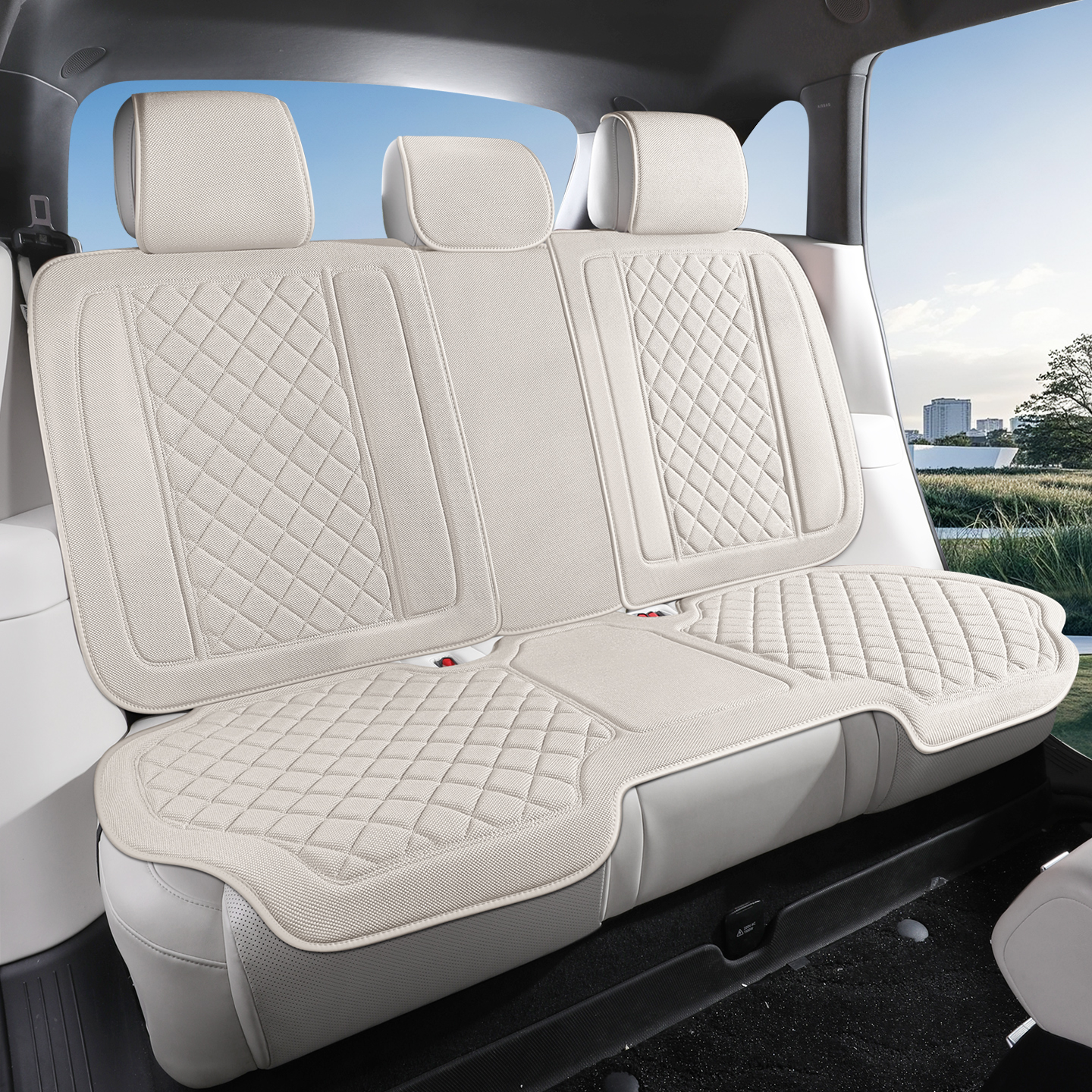 汽车坐垫后排全覆盖座垫女士夏季凉垫半包座椅套车内座套四季通用