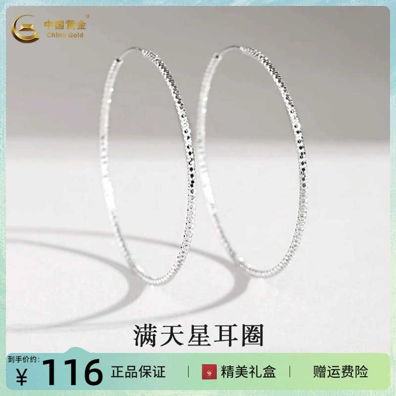 925银满天星圈圈耳环耳饰