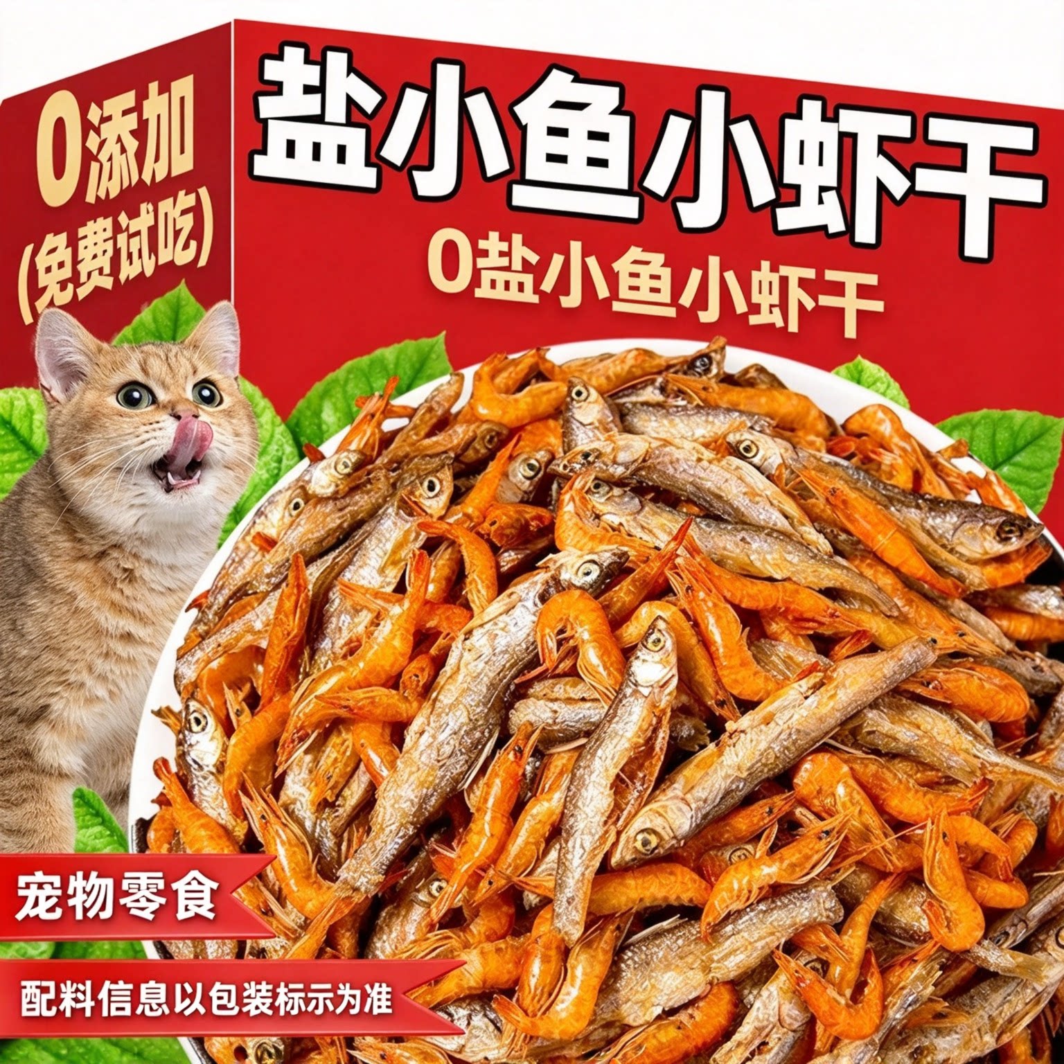无盐小鱼干冻干南极磷虾猫咪零食