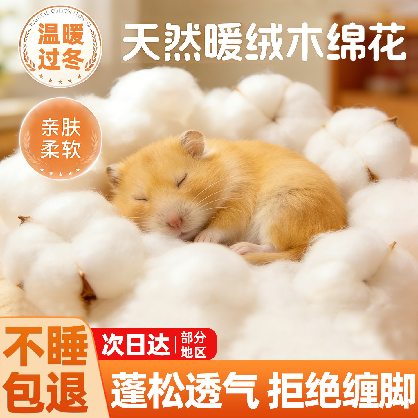 仓鼠垫料木棉花过冬天必备用品金丝熊花枝鼠荷兰猪蜜袋鼯保暖专用